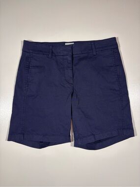 J.Crew Navy Chino Shorts Size 2 Cotton Women's